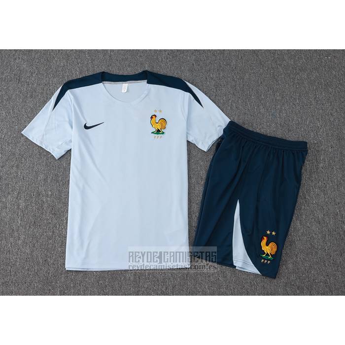 Chandal del Francia Manga Corta 2024-2025 Azul Claro - Pantalon Corto